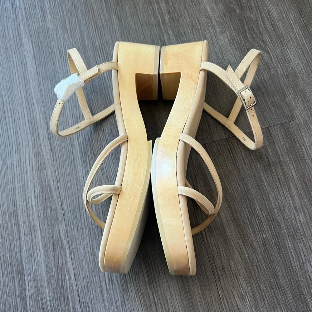 NEW Jeffrey Campbell x Anthropologie Tan Lorelai Block Heel Women's 9.5 Shoe
